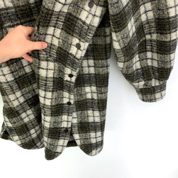 HALLE BERRY x Sweaty Betty Rhea Overshirt Plaid Jacket Green Black Cream 14 (XL) - Picture 6 of 13